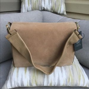 Xmas SALE Vince Camuto BeigeBag Sued& GenuineLeather
